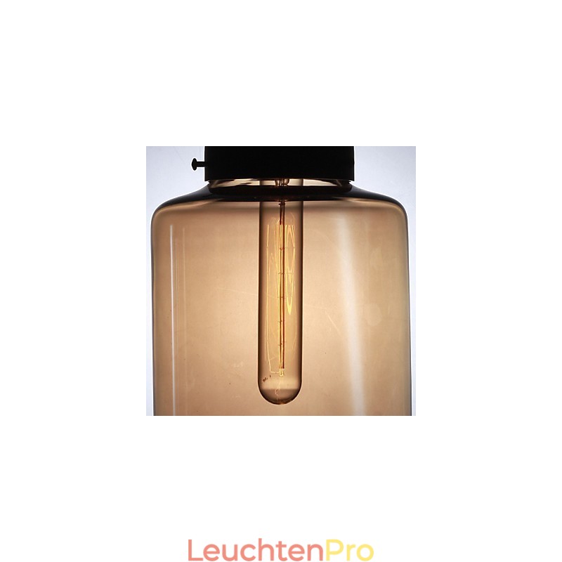 Moderne Glas-Pendelleuchte mit 2 Lichtern im transparenten Flaschendesign