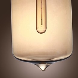 Moderne Glas-Pendelleuchte mit 2 Lichtern im transparenten Flaschendesign