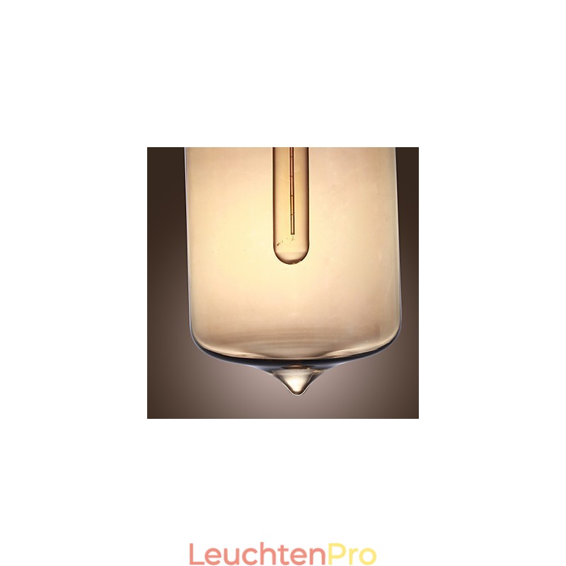 Moderne Glas-Pendelleuchte mit 2 Lichtern im transparenten Flaschendesign