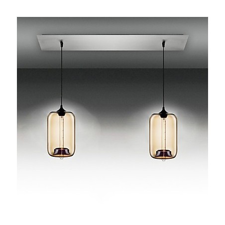 Moderne Hängeleuchte aus transparentem Glas mit 2 Lichtern im Blasen-Design Moderne Hängeleuchte aus transparentem Glas mit 2 Lichtern im Blasen-Design