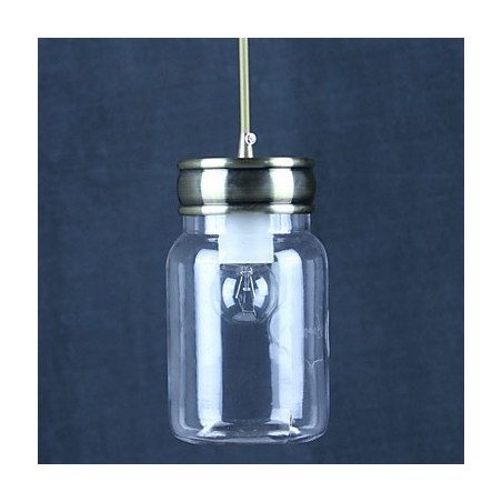 Ländliche Pendelleuchte „Garage“ aus galvanisiertem Glas Ländliche Pendelleuchte „Garage“ aus galvanisiertem Glas