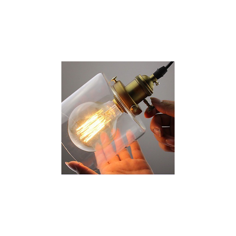 Glas Messing Retro Vintage Industrielle ART Cafe Garage Pendelleuchte