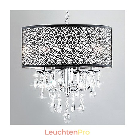 Moderne 4-flammige Pendelleuchte mit Kristalltropfen Moderne 4-flammige Pendelleuchte mit Kristalltropfen