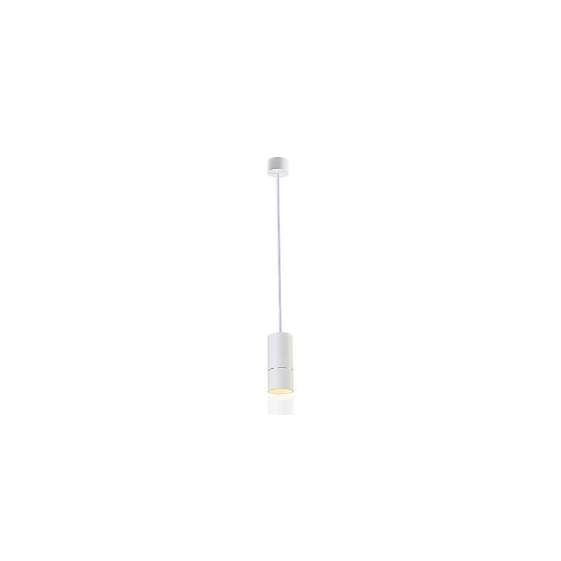 GE 05032 8W 136mm 1-flammige Mini-Pendelleuchte, gepudert weiß mit Aluminium