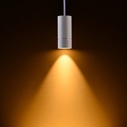 GE 05032 8W 136mm 1-flammige Mini-Pendelleuchte, gepudert weiß mit Aluminium