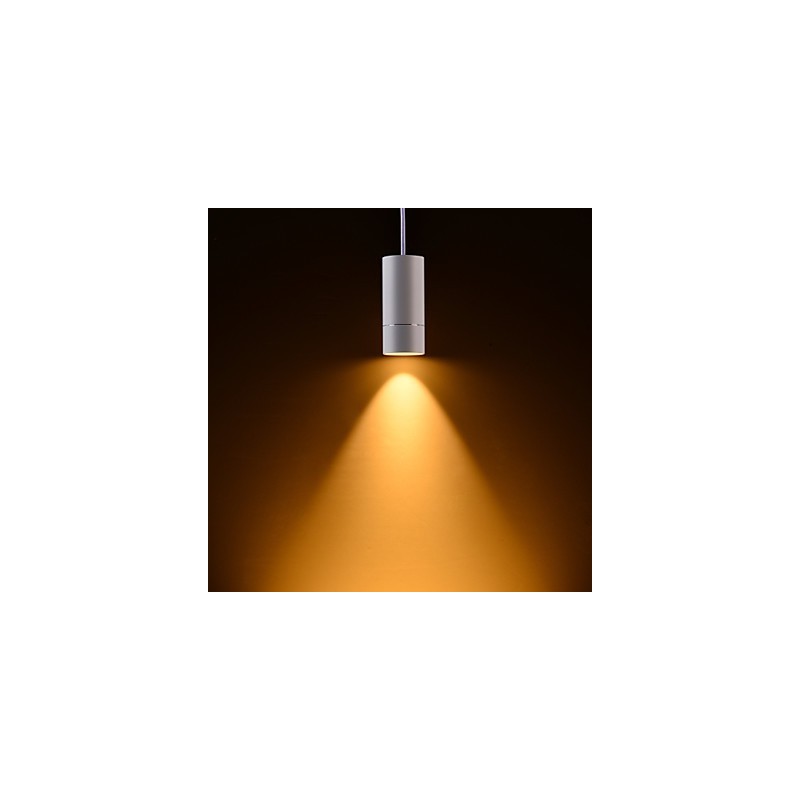 GE 05032 8W 136mm 1-flammige Mini-Pendelleuchte, gepudert weiß mit Aluminium