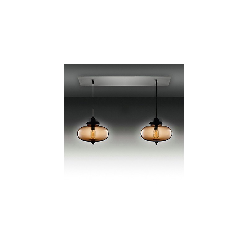 Moderne Hängeleuchte aus transparentem Glas mit 2 Lichtern im Blasen-Design