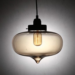 Moderne Hängeleuchte aus transparentem Glas mit 2 Lichtern im Blasen-Design