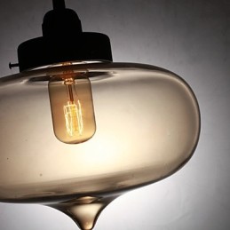 Moderne Hängeleuchte aus transparentem Glas mit 2 Lichtern im Blasen-Design