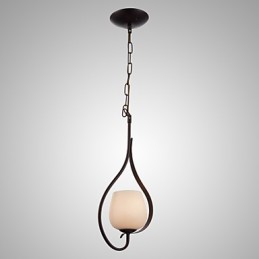 Eisenmalerei Pendelleuchte mit Glasschirm Klassische Beleuchtung Lampe 1 Kopf