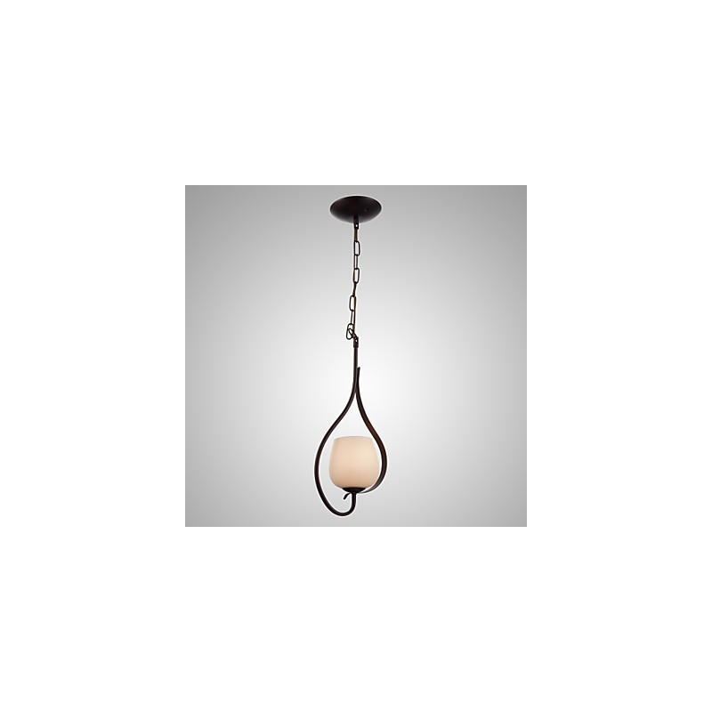 Eisenmalerei Pendelleuchte mit Glasschirm Klassische Beleuchtung Lampe 1 Kopf