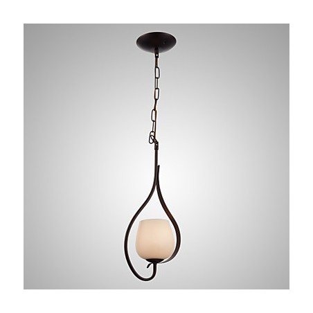 Eisenmalerei Pendelleuchte mit Glasschirm Klassische Beleuchtung Lampe 1 Kopf Eisenmalerei Pendelleuchte mit Glasschirm Klassische Beleuchtung Lampe 1 Kopf