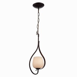 Eisenmalerei Pendelleuchte mit Glasschirm Klassische Beleuchtung Lampe 1 Kopf