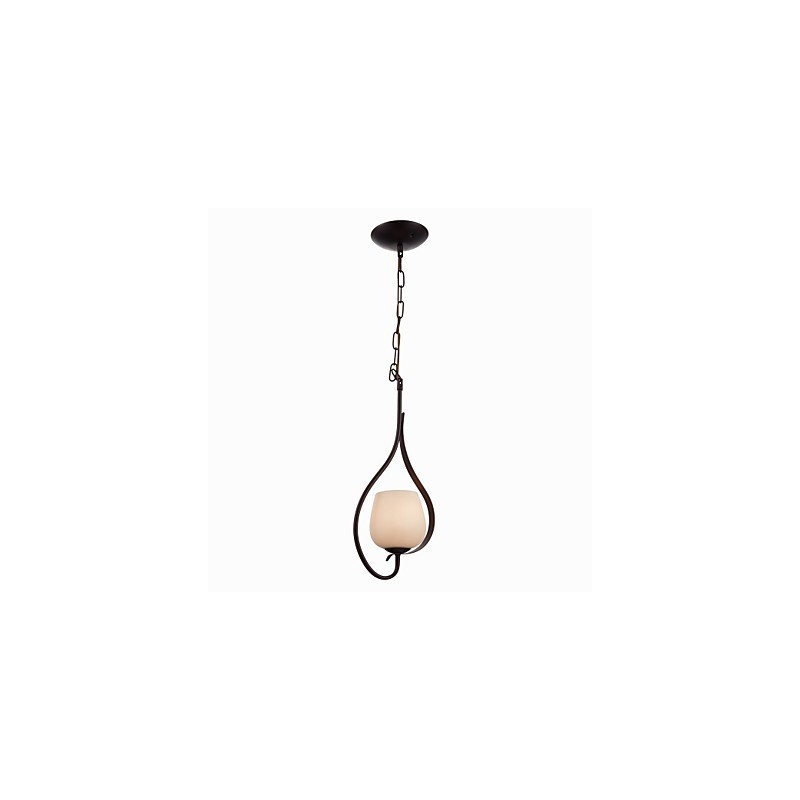 Eisenmalerei Pendelleuchte mit Glasschirm Klassische Beleuchtung Lampe 1 Kopf