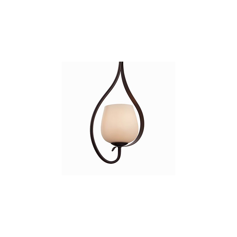 Eisenmalerei Pendelleuchte mit Glasschirm Klassische Beleuchtung Lampe 1 Kopf