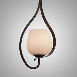 Eisenmalerei Pendelleuchte mit Glasschirm Klassische Beleuchtung Lampe 1 Kopf