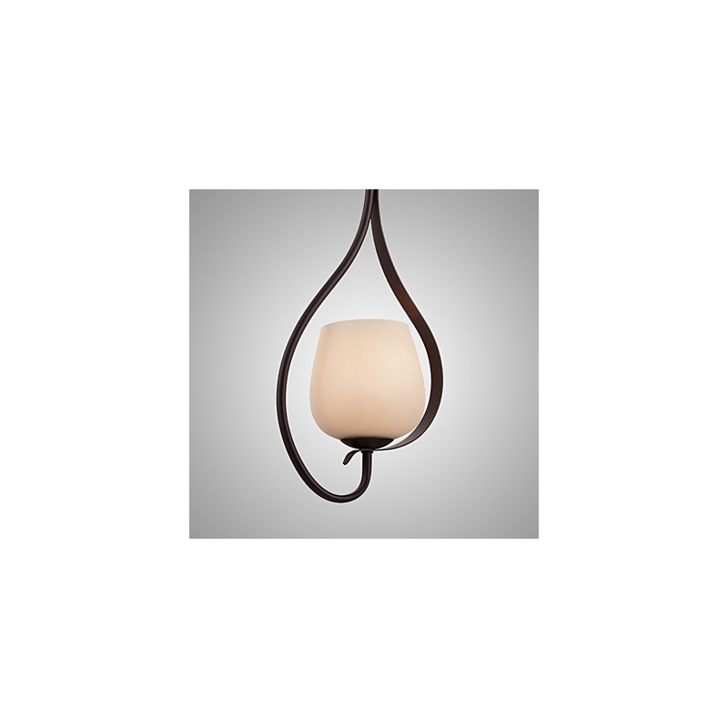 Eisenmalerei Pendelleuchte mit Glasschirm Klassische Beleuchtung Lampe 1 Kopf