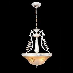 Weiß Anhänger Drei Lichter Muster Glas Schatten Hand Vergoldet Europäischen Retro