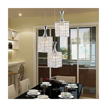 3 Lichter Metallrahmen K9 Kristall Kronleuchter Droplight Senden Glühbirne 3 Lichter Metallrahmen K9 Kristall Kronleuchter Droplight Senden Glühbirne