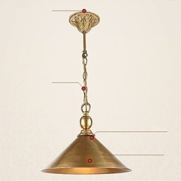 Pendelleuchte aus reinem Messing im Mini-Stil, traditionell, klassisch, Metall