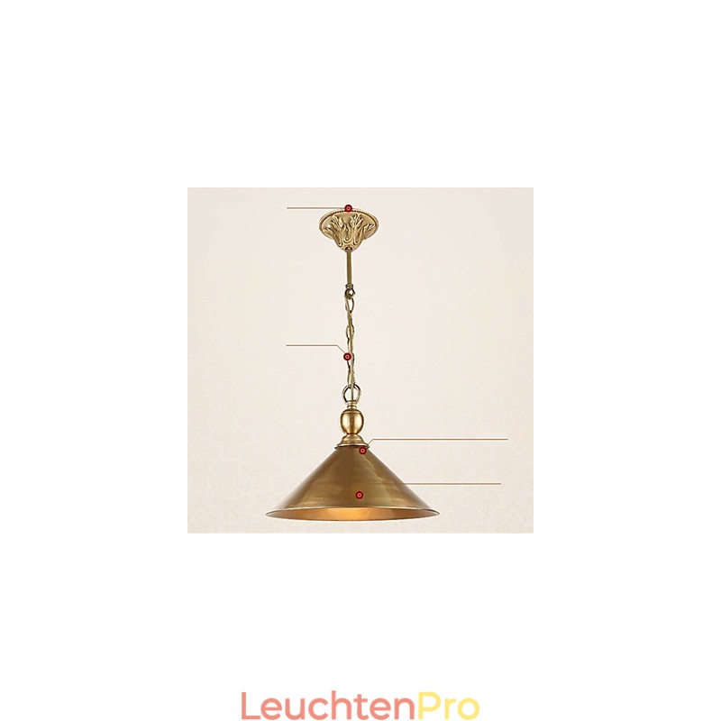 Pendelleuchte aus reinem Messing im Mini-Stil, traditionell, klassisch, Metall