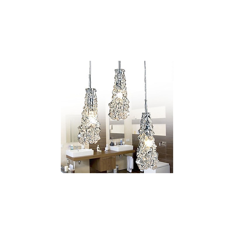 Tradition Classic Kronleuchter aus transparentem Glas mit 3 Lichtern