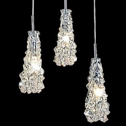 Tradition Classic Kronleuchter aus transparentem Glas mit 3 Lichtern