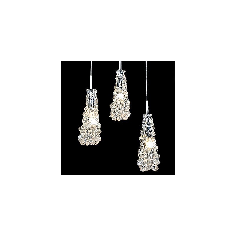 Tradition Classic Kronleuchter aus transparentem Glas mit 3 Lichtern