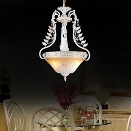 Weiß Anhänger Zwei Lichter Muster Glas Schatten Hand Vergoldet Europäischen Retro