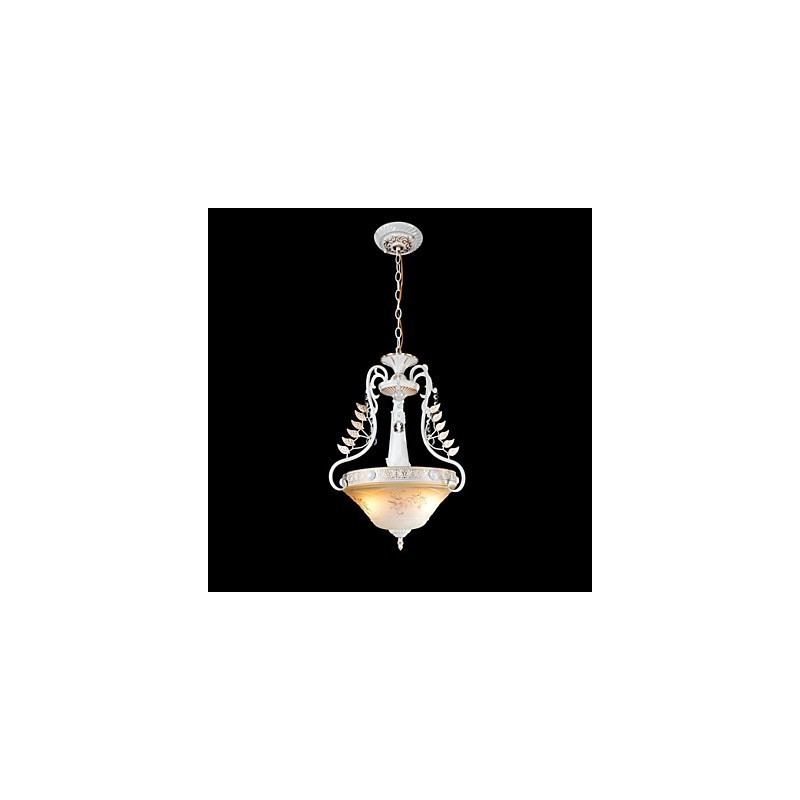 Weiß Anhänger Zwei Lichter Muster Glas Schatten Hand Vergoldet Europäischen Retro