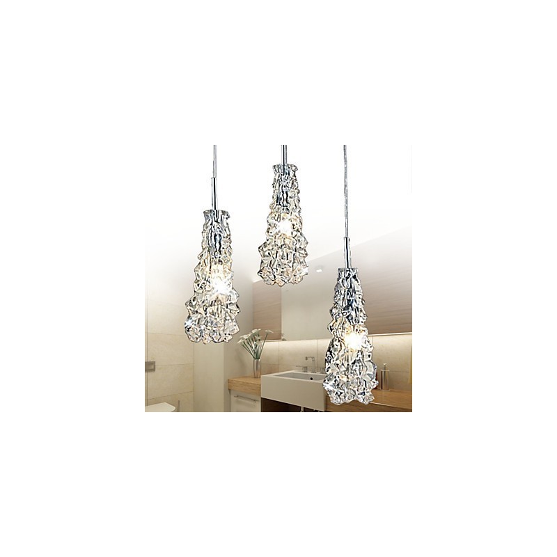 Tradition Classic Kronleuchter aus transparentem Glas mit 3 Lichtern