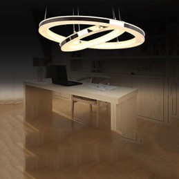 Acryl Pendelleuchte Runde Kronleuchter Beleuchtung mit 2 Ringen Lampen Leuchten