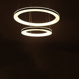 Acryl Pendelleuchte Runde Kronleuchter Beleuchtung mit 2 Ringen Lampen Leuchten