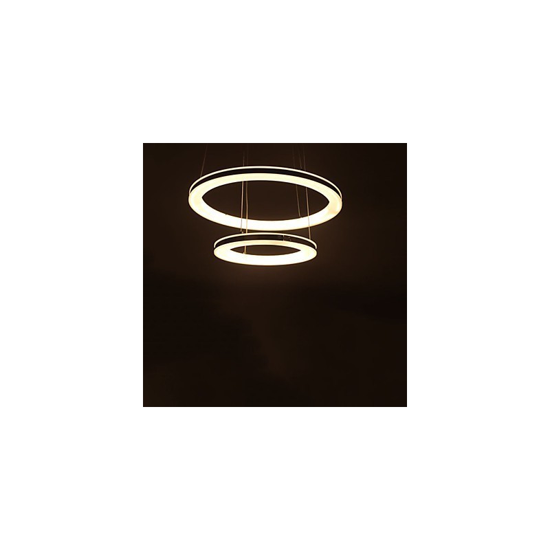 Acryl Pendelleuchte Runde Kronleuchter Beleuchtung mit 2 Ringen Lampen Leuchten