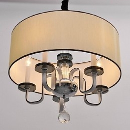 Moderne zeitgenössische Kristall Chrom Metall Pendelleuchte