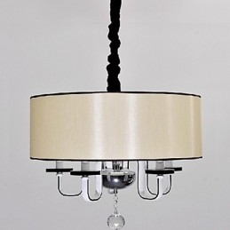 Moderne zeitgenössische Kristall Chrom Metall Pendelleuchte