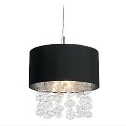 Moderne Pendelleuchte mit 7 Lichtern und schwarzem Lampenschirm aus Stoff (Basis)
