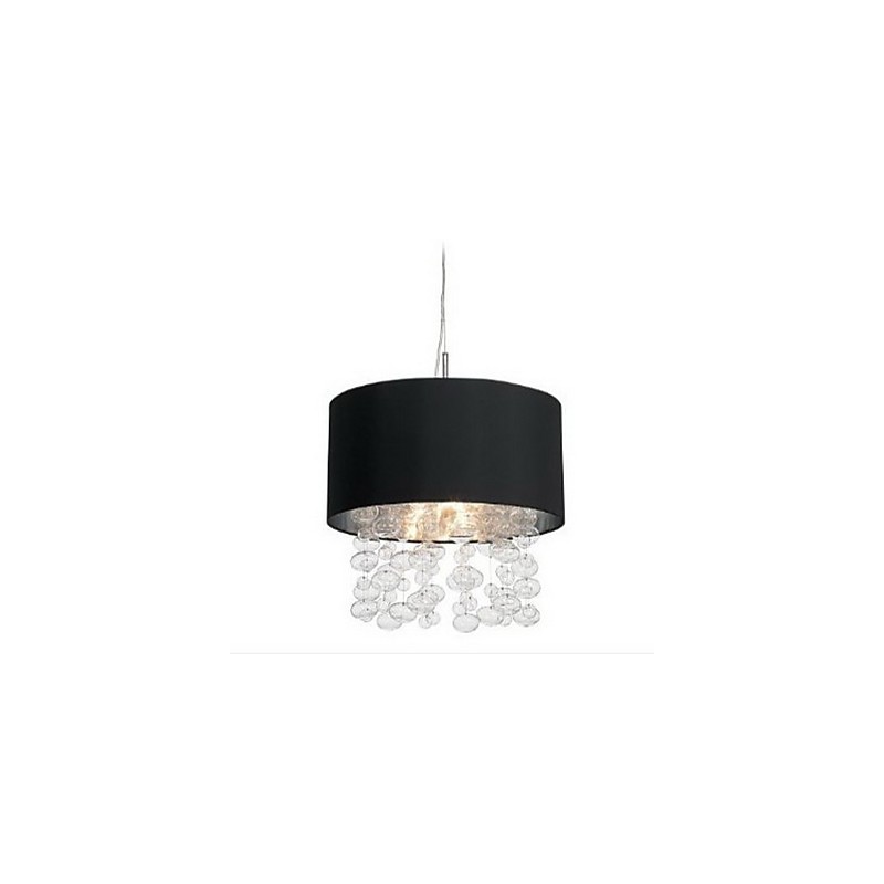 Moderne Pendelleuchte mit 7 Lichtern und schwarzem Lampenschirm aus Stoff (Basis)