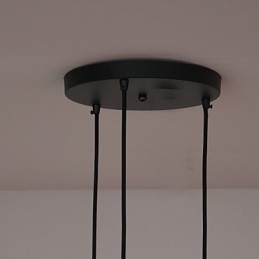 Vintage 3-flammige Pendelleuchte mit Eisenschirm