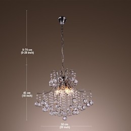 Moderne Pendelleuchte aus galvanisiertem Metall im Mini-Stil mit Kristallen