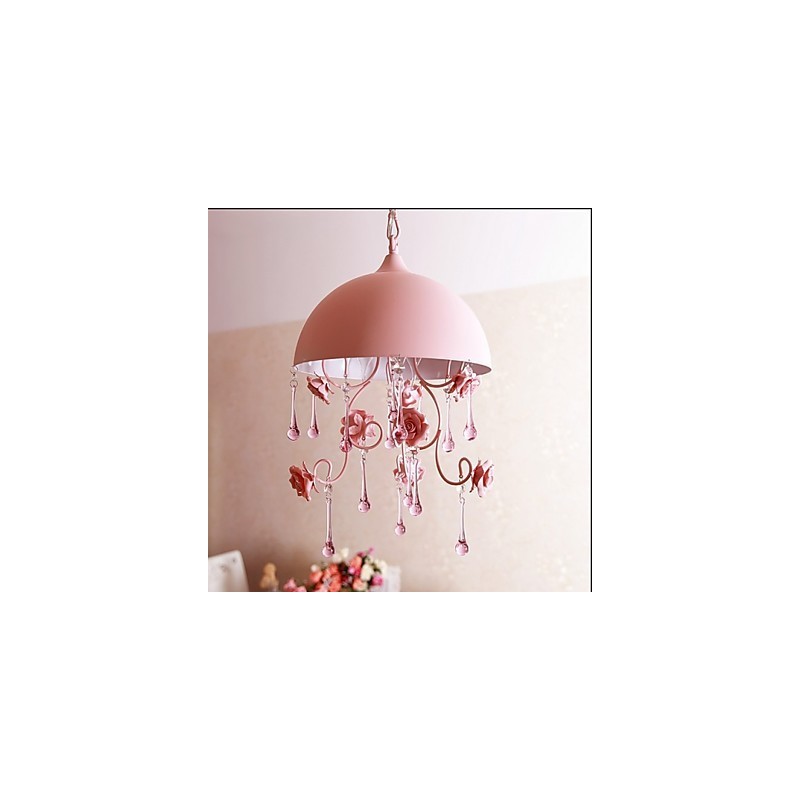 Eine kleine rosa Rose Garten Kronleuchter Lampe Iron Princess