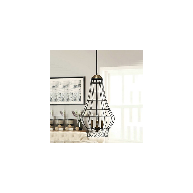 Pendelleuchte aus bemaltem Metall im Landhausstil im Mini-Stil