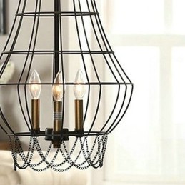 Pendelleuchte aus bemaltem Metall im Landhausstil im Mini-Stil