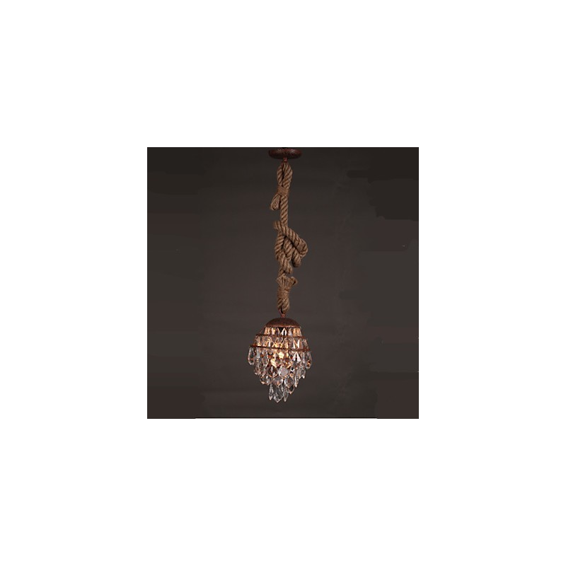 Retro Lounge Hanf Industrieller Wind Imitation Kristall Kronleuchter
