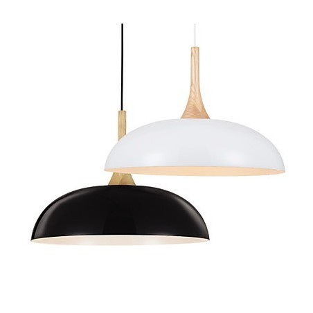 Mini Künstlerische Pendelleuchte 1 Licht Moderne Schlichtheit Schwarz Weiß Finish Aluminium & Holz Droplight Mini Künstlerische Pendelleuchte 1 Licht Moderne Schlichtheit Schwarz Weiß Finish Aluminium & Holz Droplight