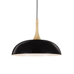 Mini Künstlerische Pendelleuchte 1 Licht Moderne Schlichtheit Schwarz Weiß Finish Aluminium & Holz Droplight