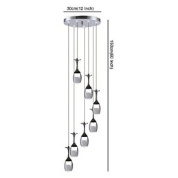 Moderne Pendelleuchte 7 Lichter Integrierte Glühbirnen enthalten Treppenlicht