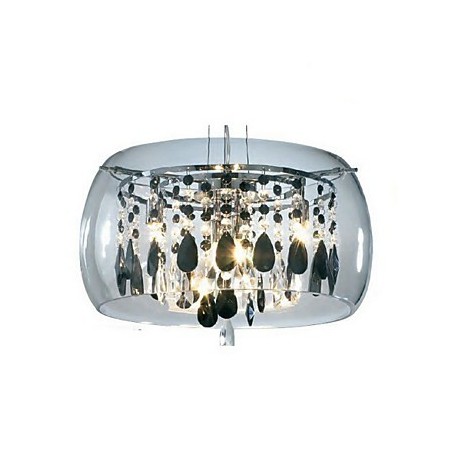 Moderne, zeitgenössische Pendelleuchte im Trommelkristall-Mini-Stil mit galvanisierter Beschichtung Moderne, zeitgenössische Pendelleuchte im Trommelkristall-Mini-Stil mit galvanisierter Beschichtung