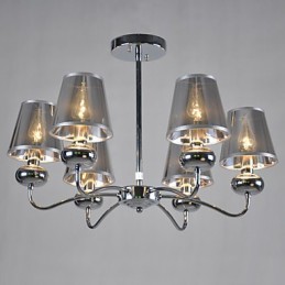 Vintage Kronleuchter 6 Lichter Klassische Stoff Metall Malerei
