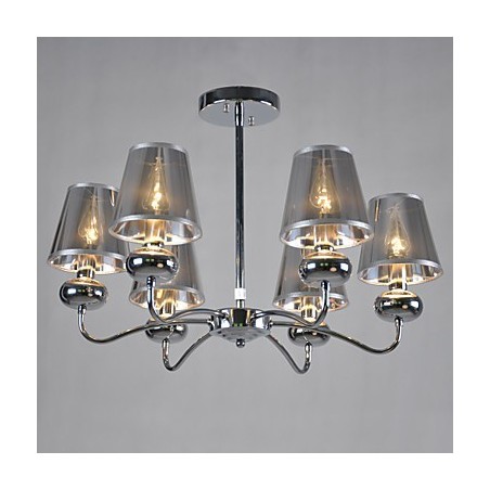 Vintage Kronleuchter 6 Lichter Klassische Stoff Metall Malerei